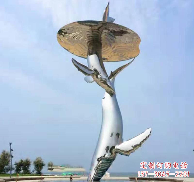 泰安不锈钢海豚雕塑精美的艺术品