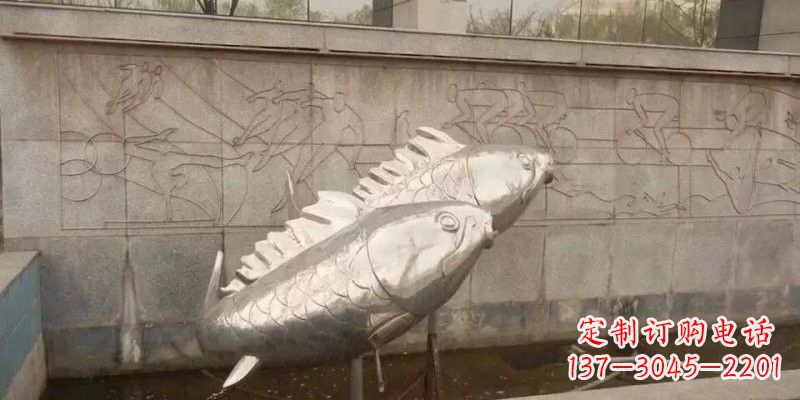 泰安不锈钢鲤鱼雕塑精美的艺术品