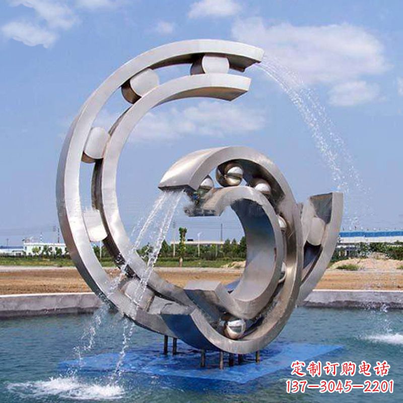 泰安不锈钢喷水雕塑-园林水景喷泉景观雕塑