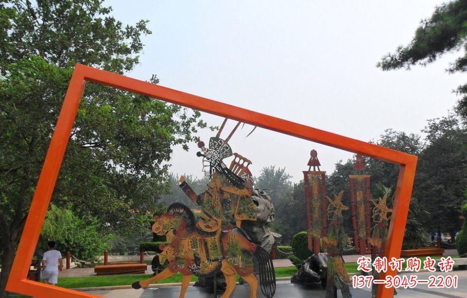 泰安传承皮影戏——不锈钢皮影戏雕塑