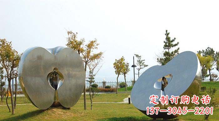 泰安不锈钢苹果雕塑象征新生活的精神