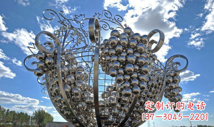 泰安不锈钢葡萄雕塑精致美观、经久耐用
