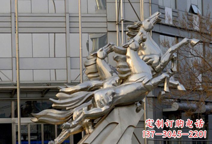 泰安不锈钢企业奔马雕塑