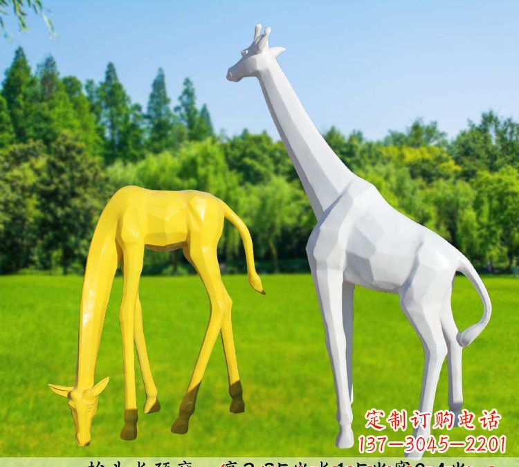 泰安不锈钢长颈鹿雕塑完美结合美丽与耐久