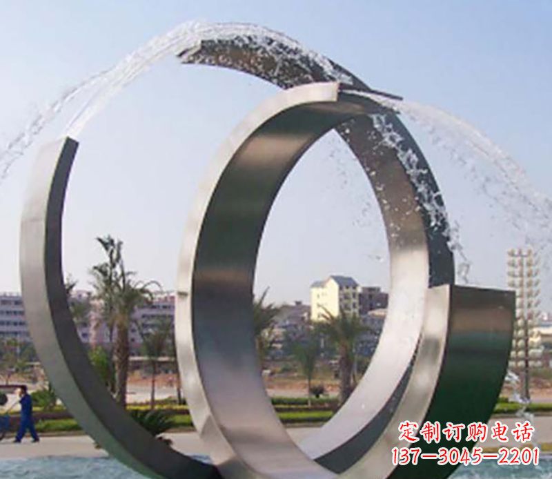 泰安不锈钢情侣戒指雕塑象征爱情的永恒之物
