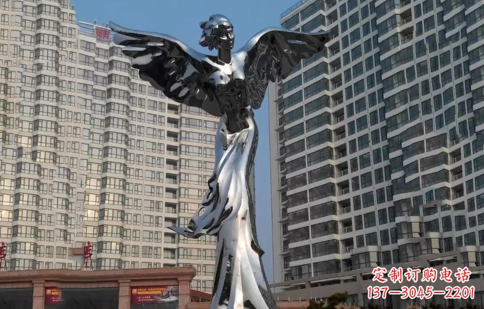 泰安不锈钢天使雕塑传递着美丽与希望