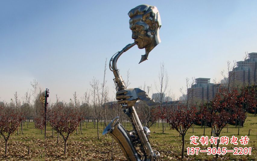 泰安不锈钢萨克斯雕塑流动的美丽