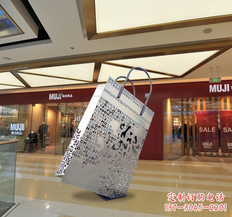 泰安不锈钢购物袋雕塑给消费者带来更好的购物体验
