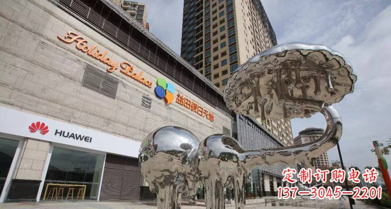 泰安不锈钢门前的大象雕塑