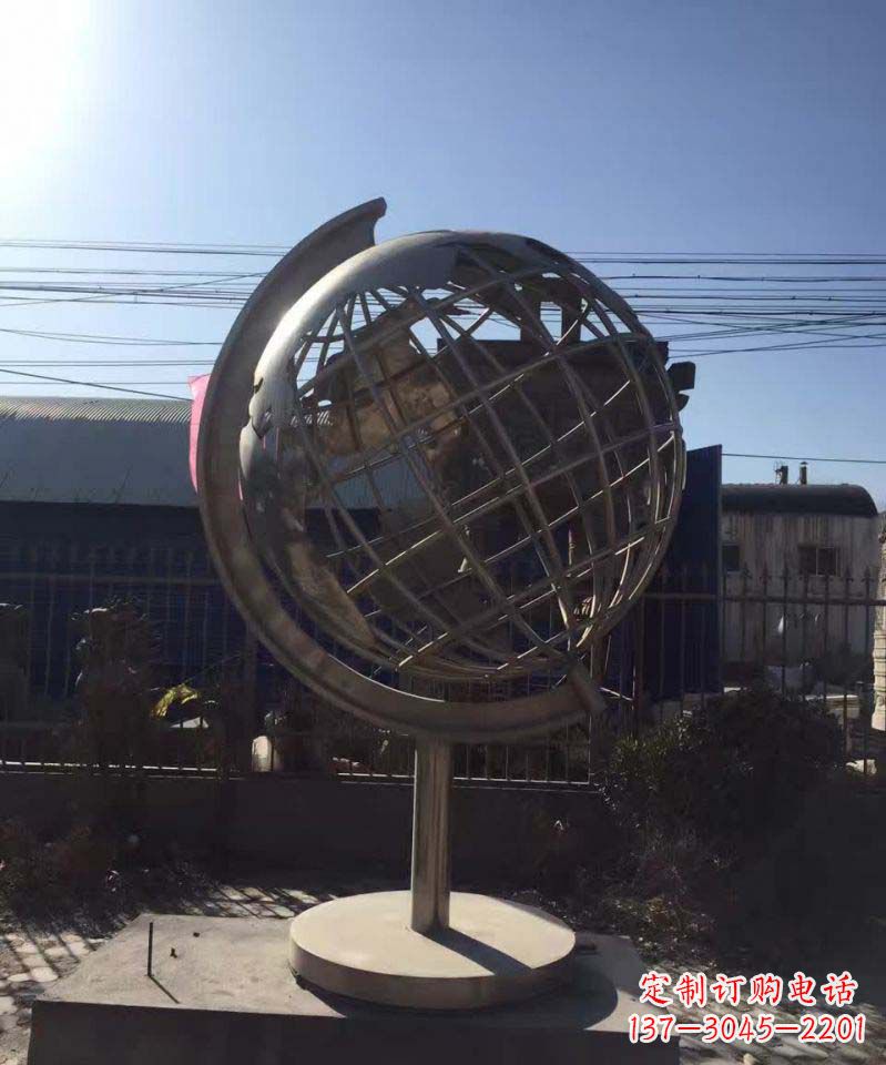 泰安不锈钢地球仪雕塑精美装饰室内空间