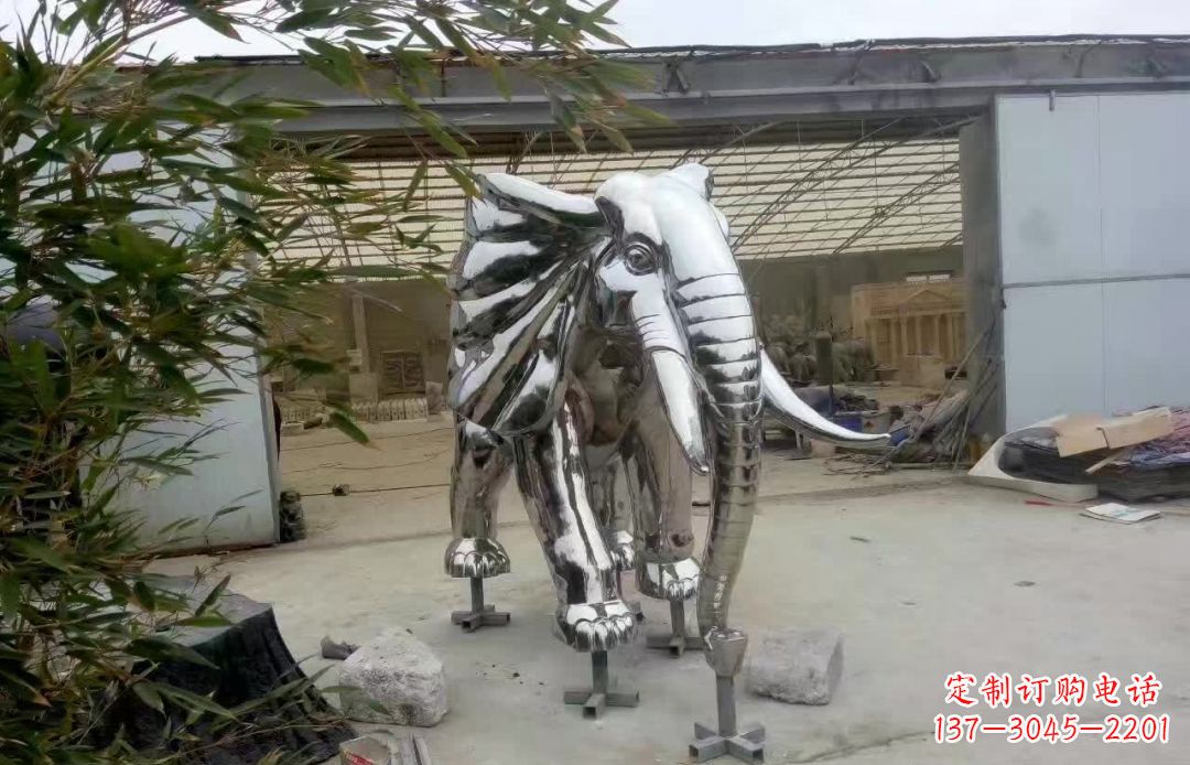 泰安大象雕塑——装饰不锈钢售楼部