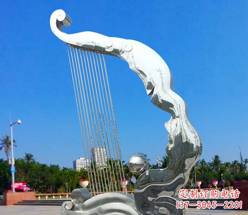 泰安不锈钢竖琴雕塑——传承古典音乐之美