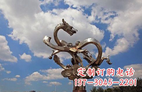 泰安不锈钢双龙戏珠雕塑——千古传说的艺术瑰宝