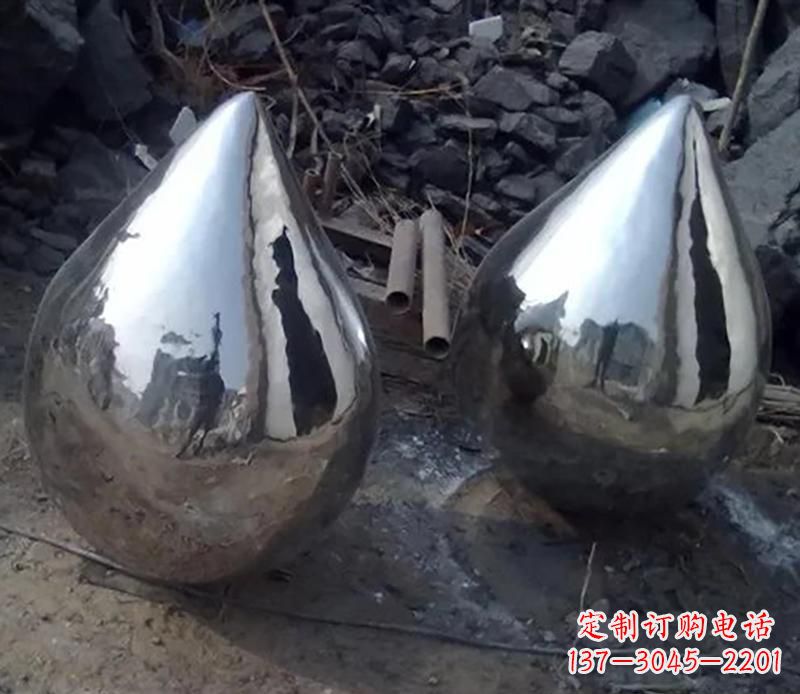 泰安不锈钢水滴雕塑美丽绽放