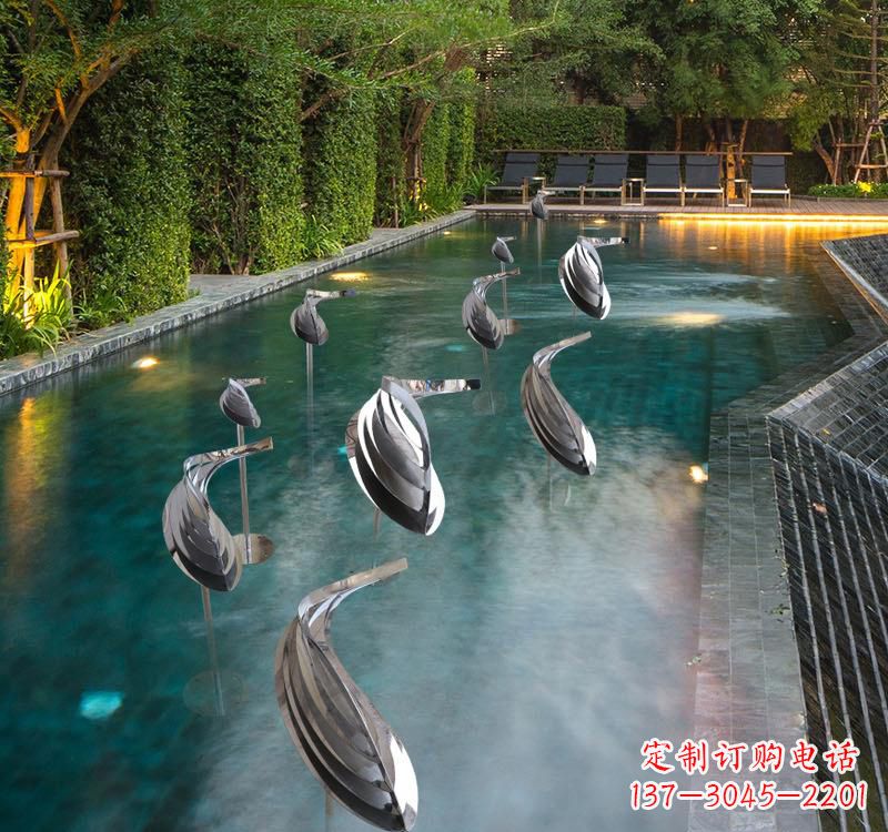 泰安不锈钢动物雕塑——美丽的水景装置