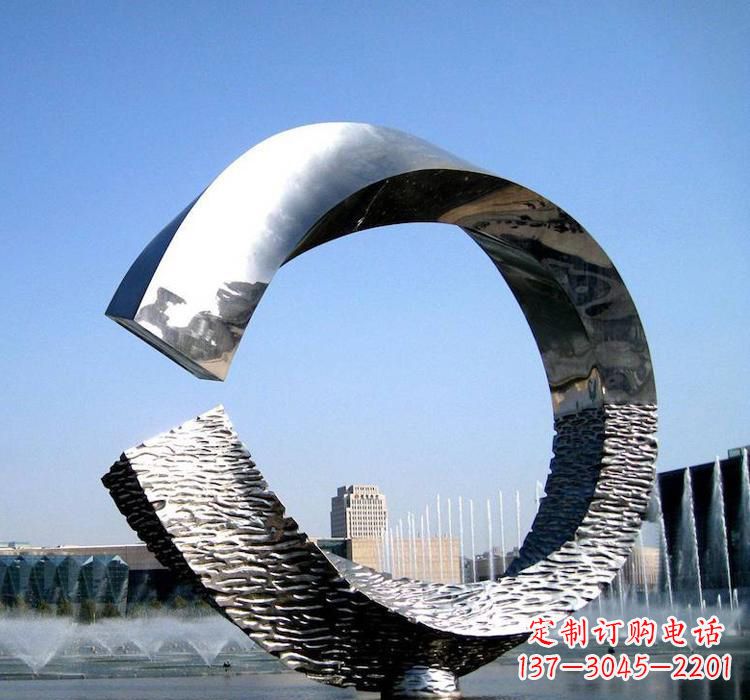 泰安不锈钢水景圆环雕塑艺术与美的结合