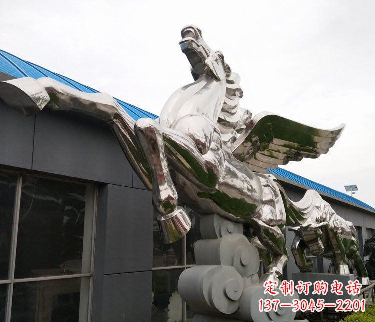 泰安不锈钢飞马城市雕塑展现城市精神