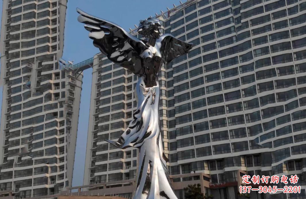 泰安不锈钢天使灿烂的城市景观