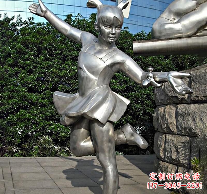 泰安儿童雕塑不锈钢跳舞人物