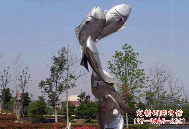 泰安不锈钢跳跃的鲤鱼雕塑