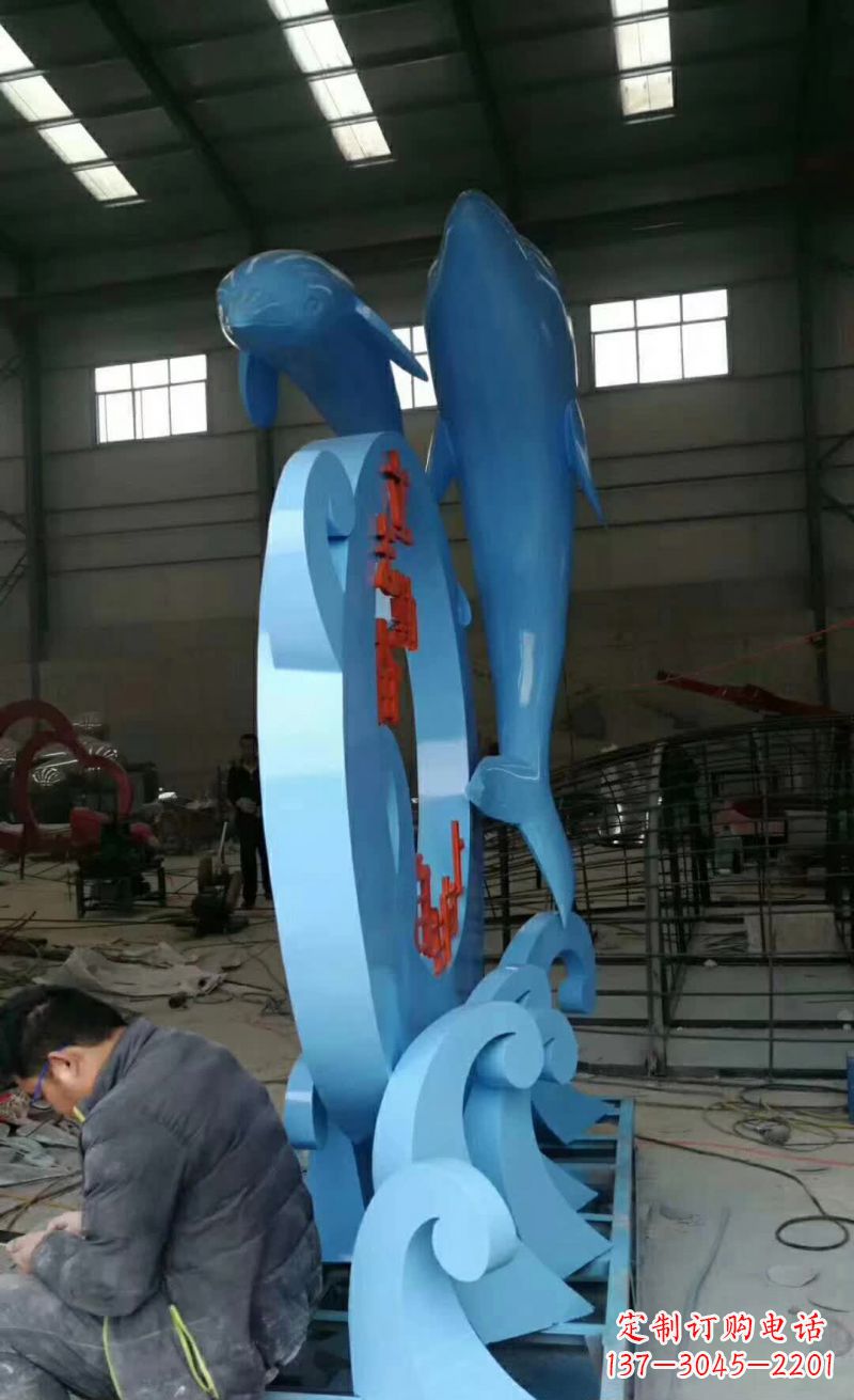 泰安不锈钢海豚雕塑精致优雅的艺术品