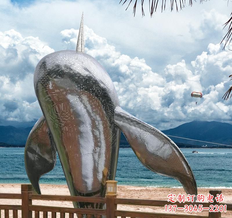泰安不锈钢鲸鱼雕塑精美绝伦