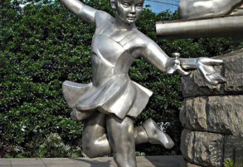 泰安儿童雕塑不锈钢跳舞人物