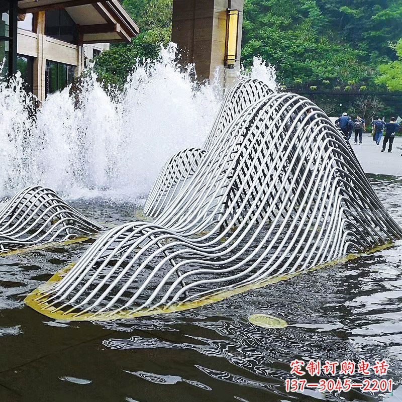 泰安不锈钢网格制作的假山雕塑