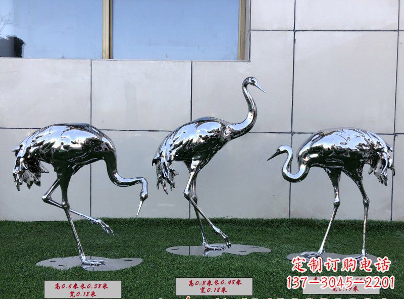 泰安不锈钢仙鹤雕塑传承中国古典美感