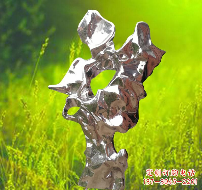 泰安不锈钢现代抽象太湖石雕塑
