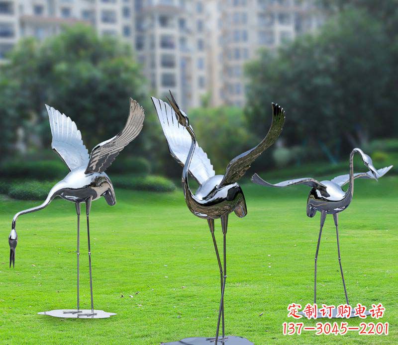 泰安不锈钢仙鹤雕塑展现传统文化风采