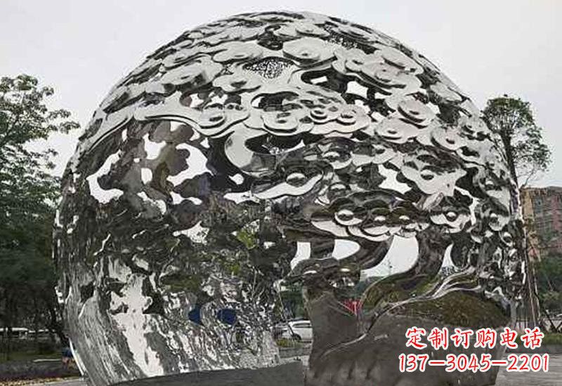 泰安不锈钢祥云镂空球拱门雕塑