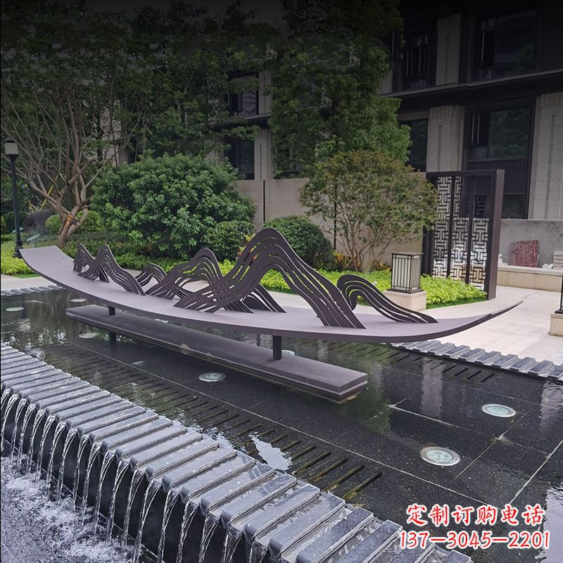 泰安精美的不锈钢小船假山