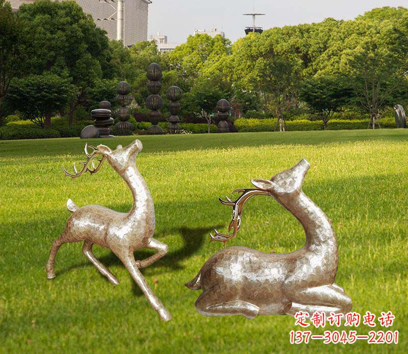 泰安不锈钢麋鹿雕塑彰显艺术精美