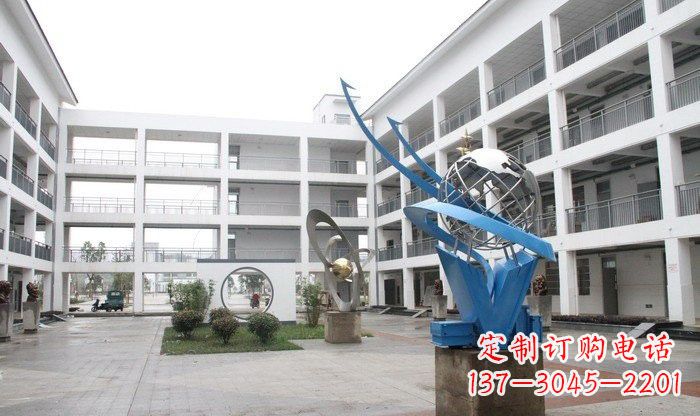泰安不锈钢地球雕塑缔造美丽的校园