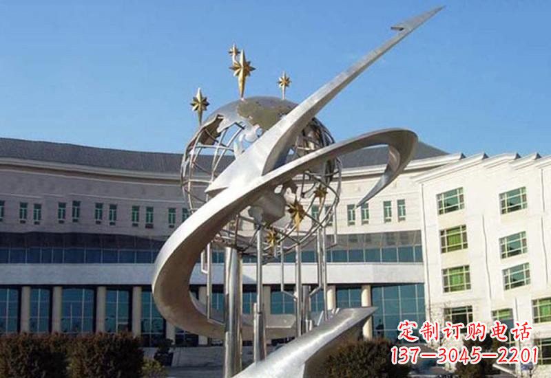 泰安不锈钢校园地球雕塑——展示地球之美