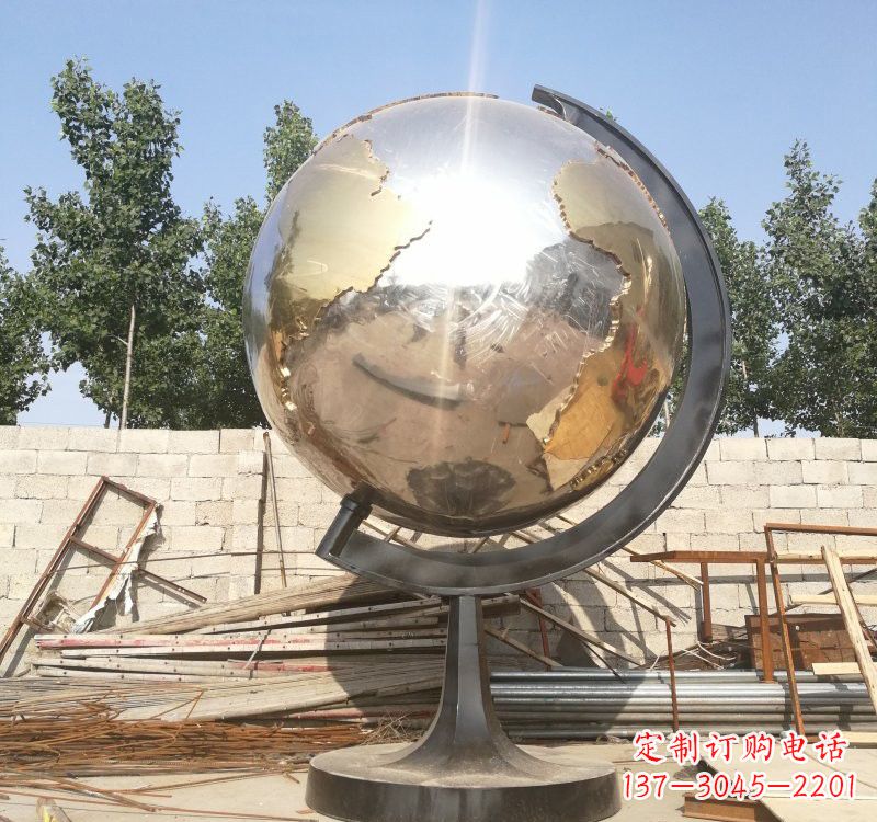 泰安不锈钢校园地球仪雕塑校园精神体现