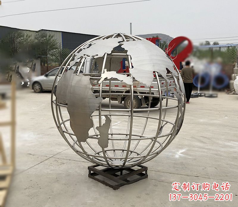 泰安不锈钢校园地球仪雕塑见证地球美景