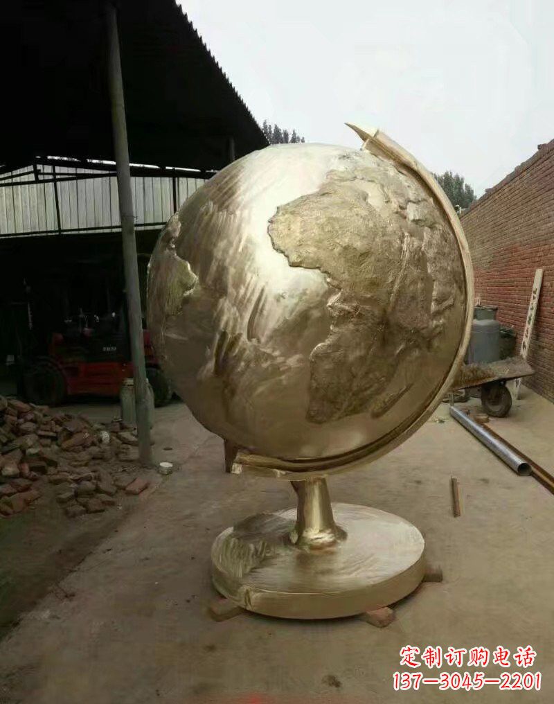 泰安不锈钢地球仪雕塑象征地球家园