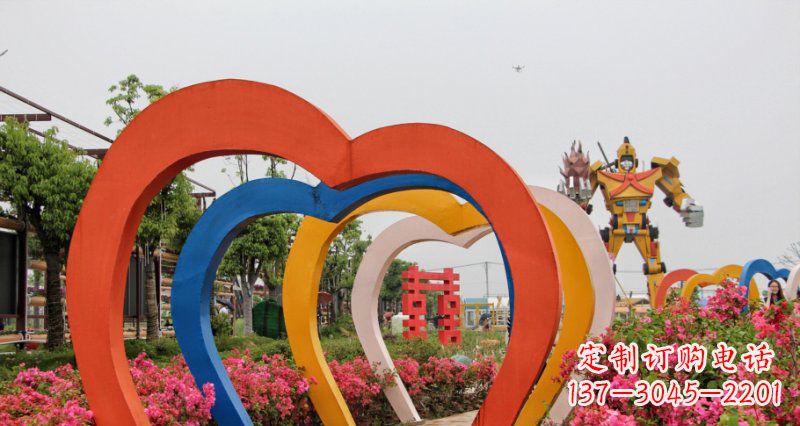 泰安不锈钢心形拱门雕塑——浪漫之门