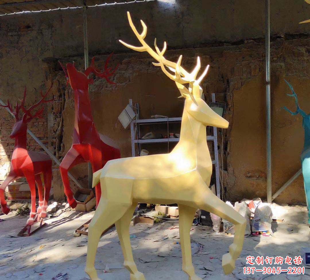 泰安新款仿真不锈钢小鹿雕塑