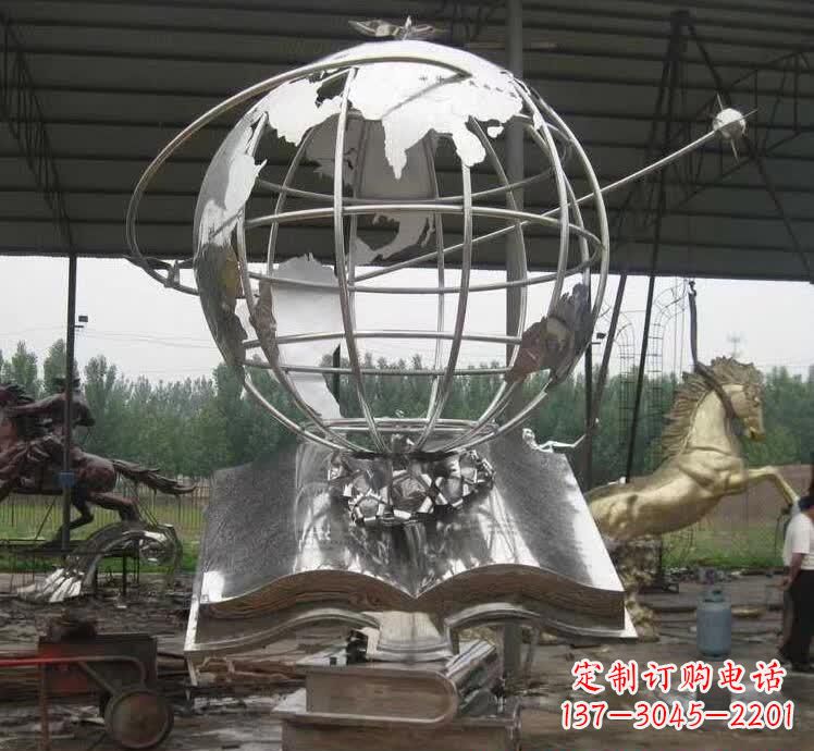 泰安不锈钢地球仪雕塑精美的自然之美