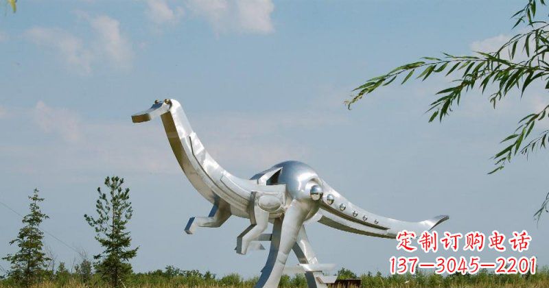 泰安不锈钢鸭嘴龙公园动物雕塑