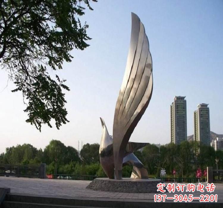 泰安精美的不锈钢翅膀雕塑