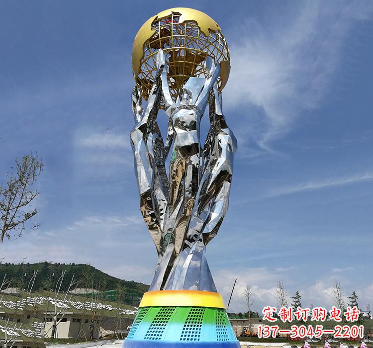 泰安不锈钢艺术地球仪雕塑精美的艺术装置