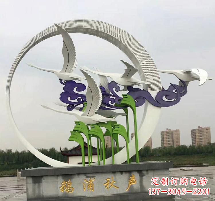 泰安不锈钢艺术——仙鹤雕塑