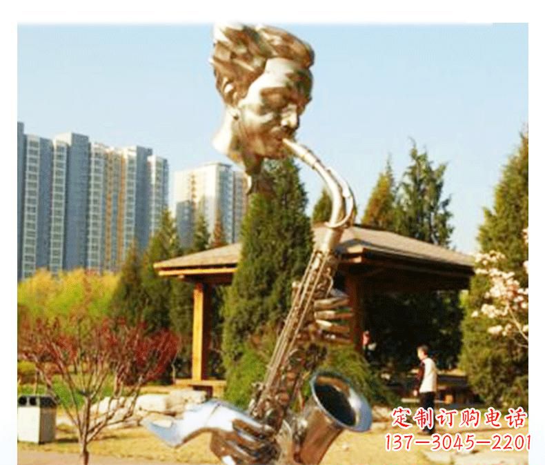 泰安不锈钢萨克斯雕塑精美而又抒情