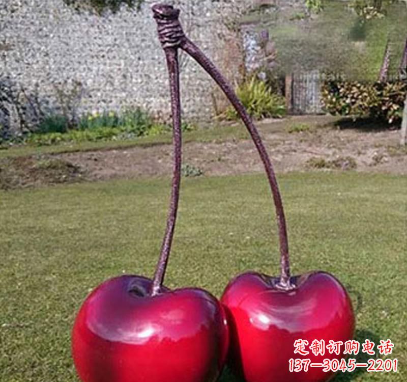 泰安不锈钢樱桃雕塑传承美好记忆