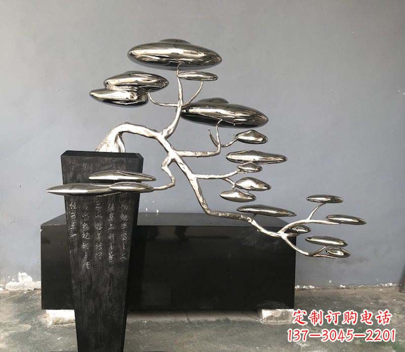 泰安不锈钢迎客松雕塑雕塑带来的美丽