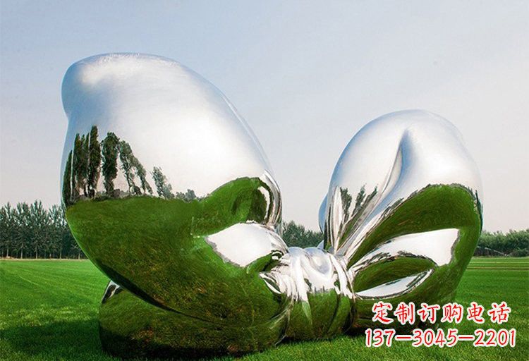 泰安艺术之美——不锈钢园林大型蝴蝶结雕塑